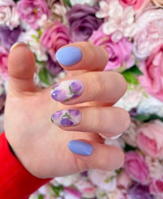 Watercolor Floral Nails watercolor nails