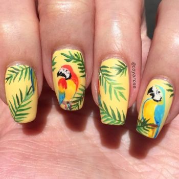Yellow Parrot Nails