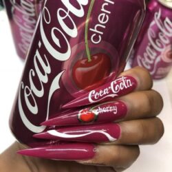 Cherry coke nails