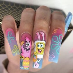 Easter SpongeBob Nails