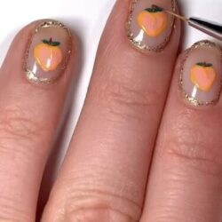 Golden Peach Nails
