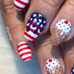 fourth of july cone nails